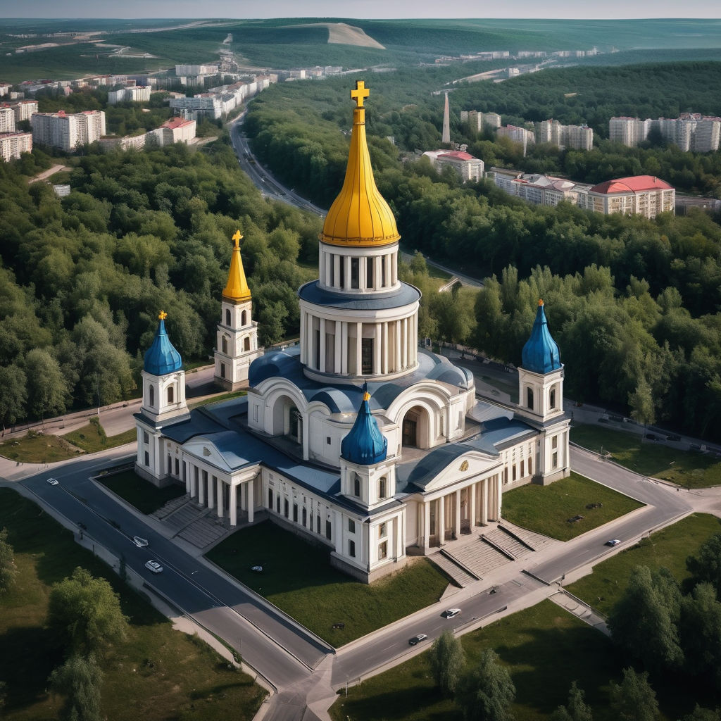 Moldova, featuring a prominent landmark or scene. Include elements that clearly identify the location as Moldova, such as the iconic Stephen the Great Monument in Chisinau or the historic Orheiul Vechi Monastery. Ensure the architecture, cultural details, and atmosphere reflect the authentic essence of Moldova.